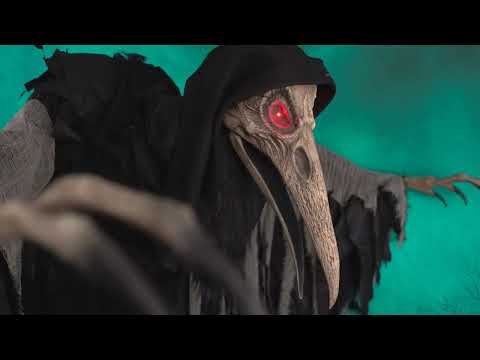 Corvo Horror con Luce Suono e Movimento Animatronica alto 1,82m