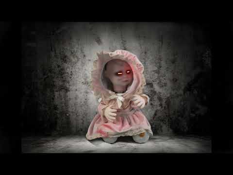 Bambola Vittoriana Horror con Luce Suono e Movimento Animatronica alto 30cm