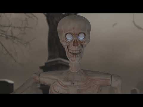Scheletro Classico Horror con Luce Suono e Movimento Animatronica alto 1,5m