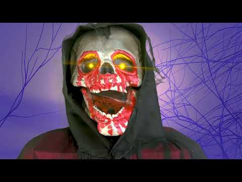 Mostro Morte Rosso Horror con Luce Suono e Movimento Animatronica alto 2,13m