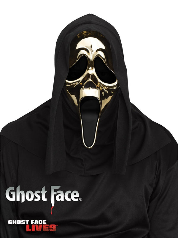 Maschera Ghost Face Scream Originale Cromata Oro Gold