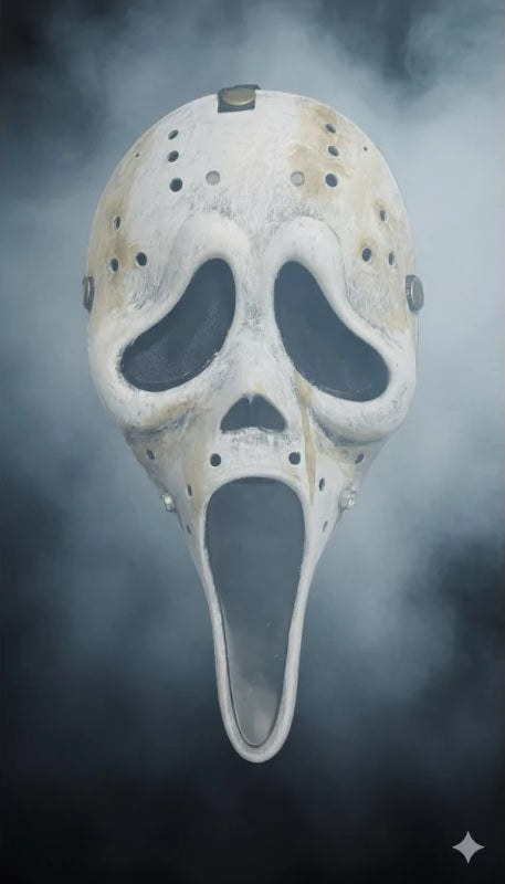 Maschera Ghost Face Scream Originale Hockey Jason Venerdì 13 Invecchiata
