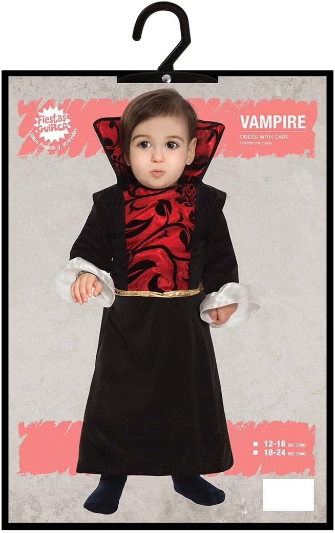 Costume Neonata Vampira Abito Nero e Rosso