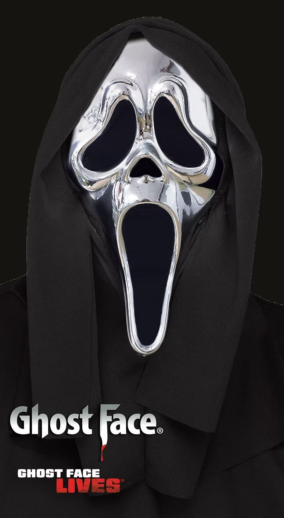 Maschera Ghost Face Scream Originale Cromata Argento Silver