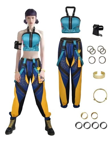 Costume Deluxe Kpop Huntrix Demon Hunters Zoey con Accessori e Gioielli